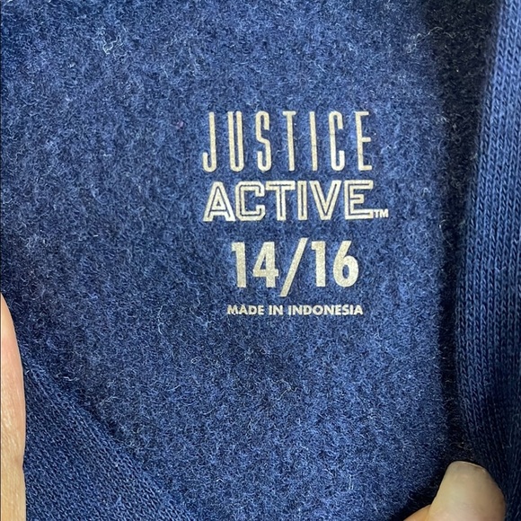 Justice Girls Active Blue Long Sleeve Hoodie Size 14 16 - Picture 2 of 5